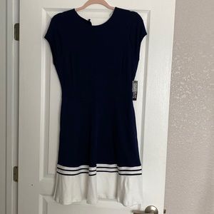New York & Company blue and white dress
